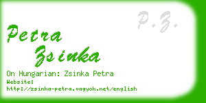 petra zsinka business card